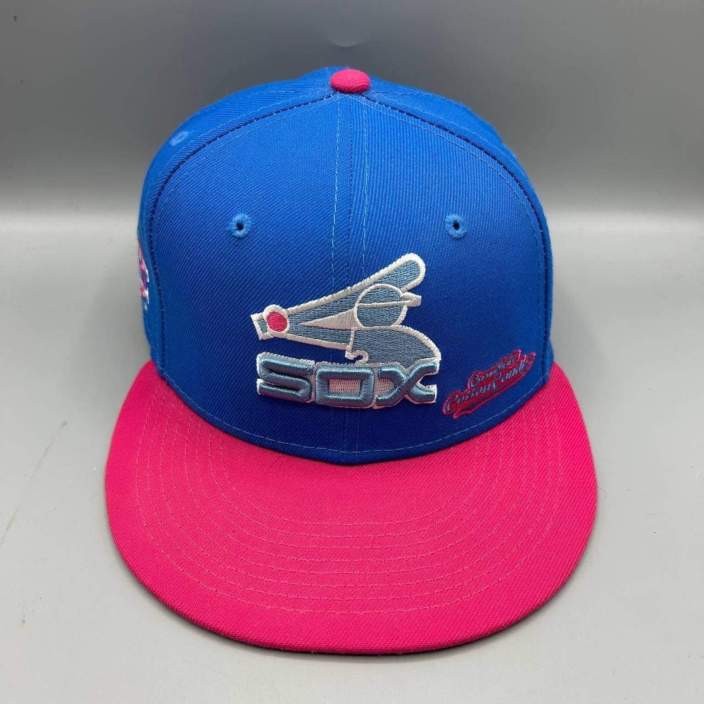 Chicago White Sox MLB Hat Men 7 Blue Pink 59Fifty New Era Fitted Cap